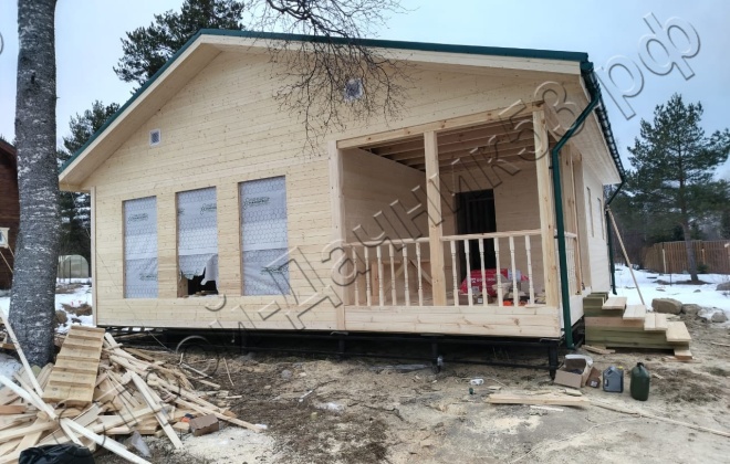 1 Каркасно-щитовой дом Д-23, 9х9м, 81 М², Ленинградская область, Приозёрский район, Громовское сельское поселение ( (14)